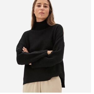 NWT Everlane cashmere oversized turtleneck woman’s extra small black